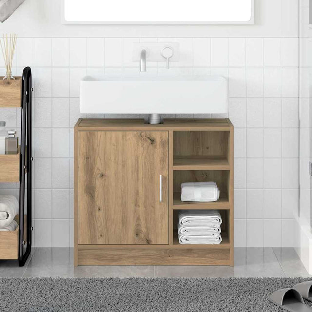 Vidaxl badkamerkast artisan eiken 63 x 29 x 55 cm bewerkt hout