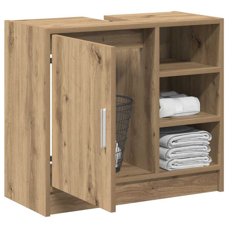 Vidaxl badkamerkast artisan eiken 63 x 29 x 55 cm bewerkt hout