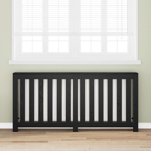 Vidaxl radiatorafdekking zwart eiken 175 x 20 x 82 cm bewerkt hout