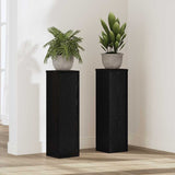 Vidaxl plantenstandaard 2 pcs zwart eiken 17 x 17 x 60 cm bewerkt hout