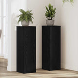 Vidaxl plantenstandaard 2 pcs zwart eiken 25 x 25 x 80 cm bewerkt hout