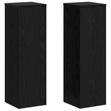 Vidaxl plantenstandaard 2 pcs zwart eiken 25 x 25 x 80 cm bewerkt hout