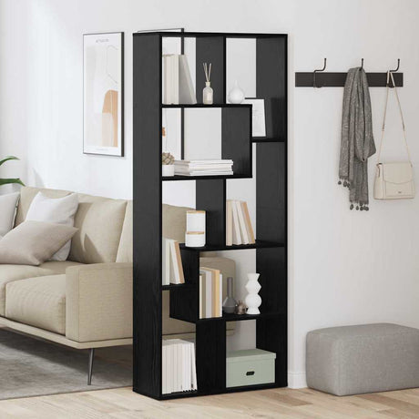 Vidaxl boekenkast 8-laags 67 x 25 x 162 cm bewerkt hout zwart eiken