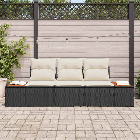 Vidaxl tuin sofa set 3 st zwart poly rattan