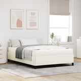 Vidaxl bedframe met matras crème 140 x 190 cm stof