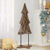 Vidaxl kerstboom met standaard bruin 121 cm massief teakhout