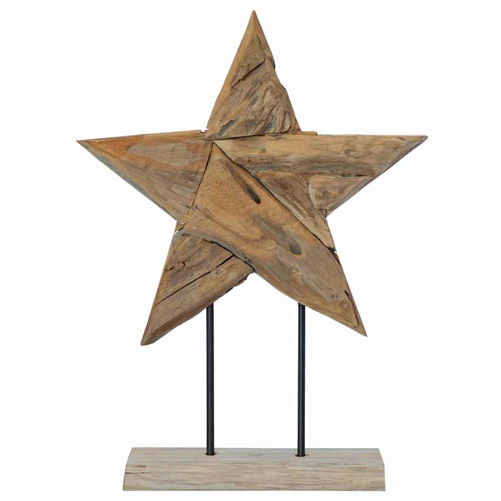 Vidaxl kerstster bruin 43,5 x 13,5 x 59 cm massief teakhout