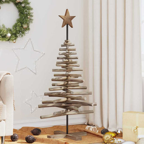 Vidaxl kerstboom bruin 120 cm massief teakhout