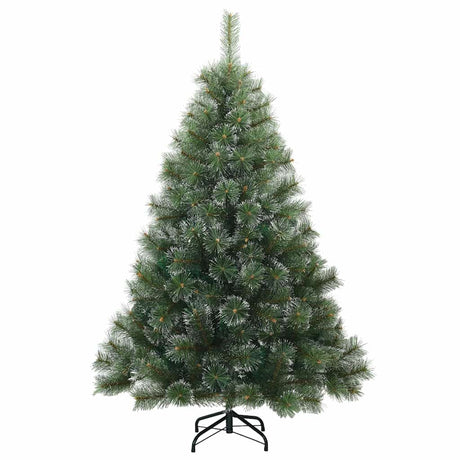 Vidaxl kunst kerstboom met geveerde takken, sneeuw bedekt groen 120 cm