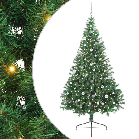 Vidaxl kunstmatig voorverlicht kerstboom met 300 led groen 240 cm pvc