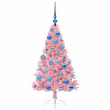 Vidaxl kunstmatig voorverlicht kerstboom met 150 led roze 120 cm pvc