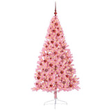 Vidaxl kunstmatig voorverlicht kerstboom met 300 led roze 180 cm pvc