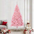 Vidaxl kunstmatig voorverlicht kerstboom met 300 led roze 210 cm pvc