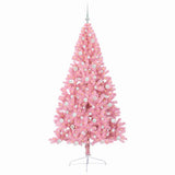 Vidaxl kunstmatig voorverlicht kerstboom met 300 led roze 210 cm pvc