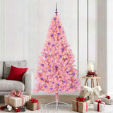 Vidaxl kunstmatig voorverlicht kerstboom met 300 led roze 210 cm pvc