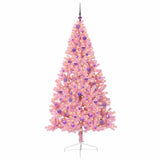 Vidaxl kunstmatig voorverlicht kerstboom met 300 led roze 210 cm pvc