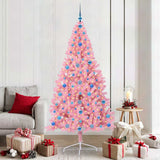 Vidaxl kunstmatig voorverlicht kerstboom met 300 led roze 210 cm pvc