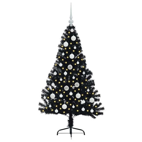Vidaxl kunstmatig voorverlicht kerstboom met 150 led zwart 120 cm pvc
