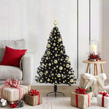 Vidaxl kunstmatig voorverlicht kerstboom met 150 led zwart 120 cm pvc