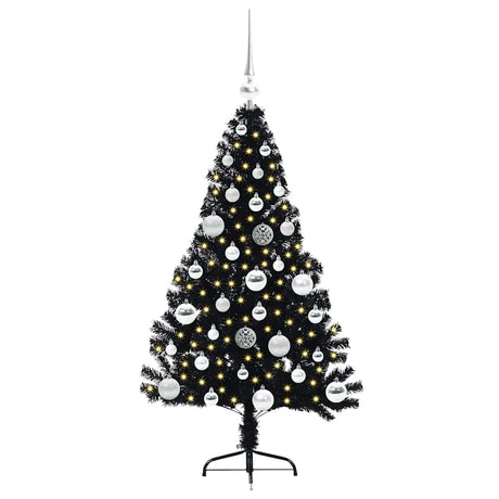 Vidaxl kunstmatig voorverlicht kerstboom met 150 led zwart 120 cm pvc