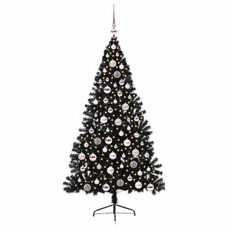 Vidaxl kunstmatig voorverlicht kerstboom met 300 led zwart 180 cm pvc