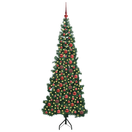 Vidaxl hoek kunstkerstboom met 300 led groen 180 cm pvc en metaal
