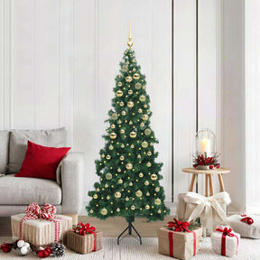 Vidaxl hoek kunstkerstboom met 300 led groen 180 cm pvc en metaal