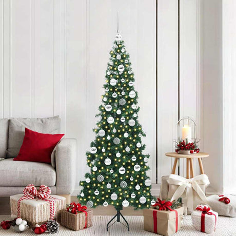 Vidaxl hoek kunstkerstboom met 300 led groen 180 cm pvc en metaal