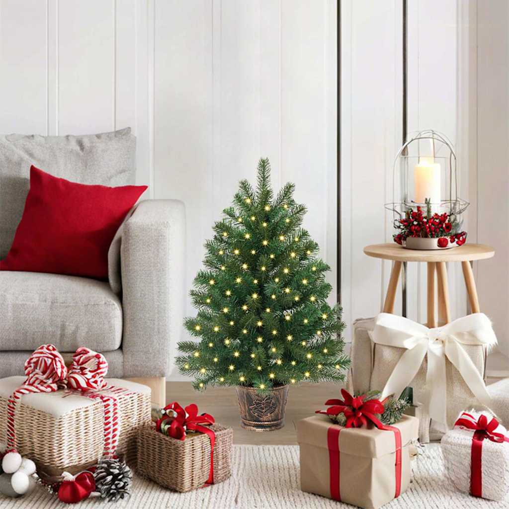 Vidaxl kunstkerstboom met 150 led met standaard groen 75 cm pe en pvc