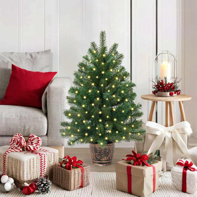 Vidaxl kunstkerstboom met 150 led met standaard groen 95 cm pe en pvc