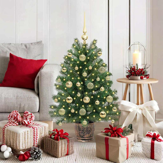 Vidaxl kunstkerstboom met 150 led met standaard groen 95 cm pe en pvc
