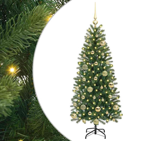 Vidaxl kunstkerstboom met 150 led met standaard groen 120 cm pe en pvc