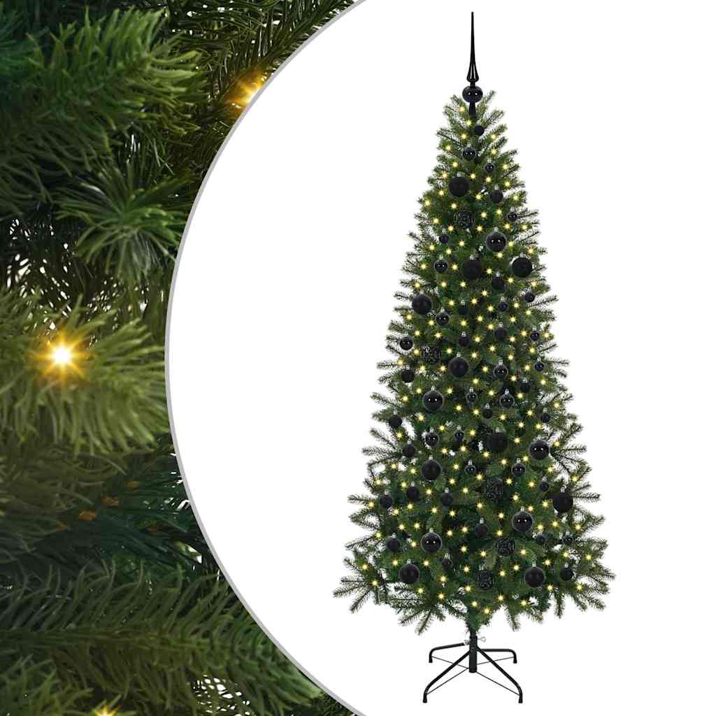Vidaxl kunstkerstboom met 300 led met standaard groen 180 cm pe en pvc