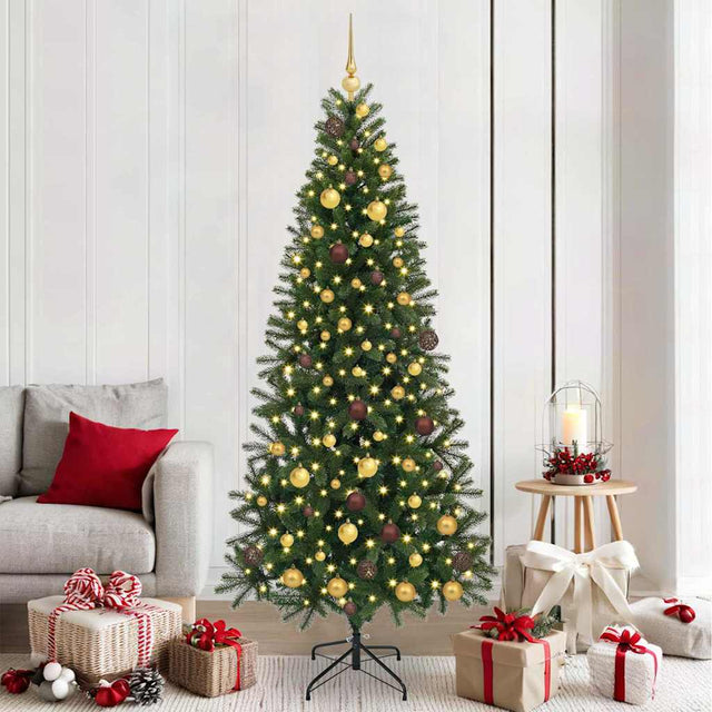 Vidaxl kunstkerstboom met 300 led met standaard groen 210 cm pe en pvc