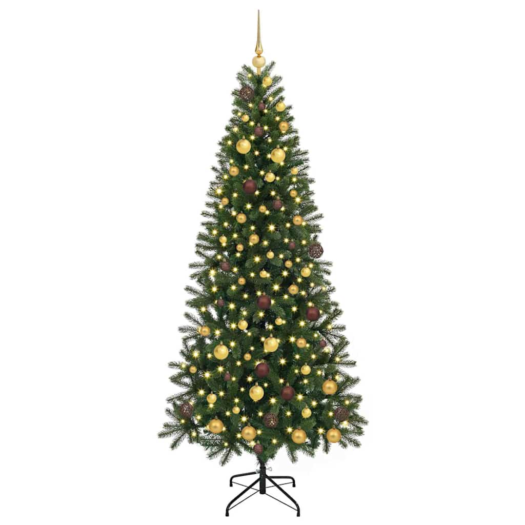 Vidaxl kunstkerstboom met 300 led met standaard groen 210 cm pe en pvc