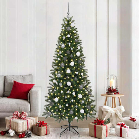 Vidaxl kunstkerstboom met 300 led met standaard groen 210 cm pe en pvc