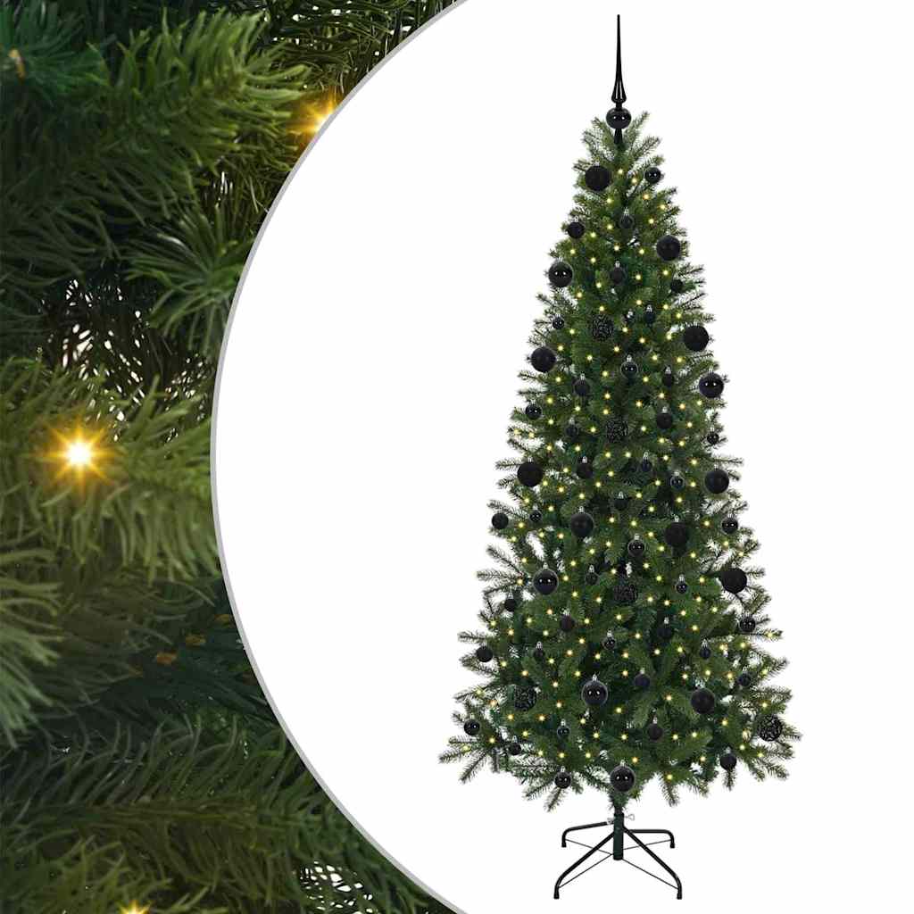 Vidaxl kunstkerstboom met 300 led met standaard groen 210 cm pe en pvc