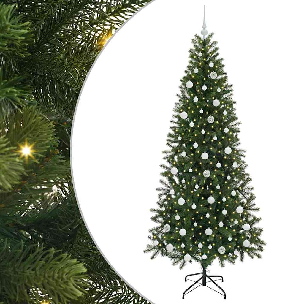 Vidaxl kunstkerstboom met 300 led met standaard groen 210 cm pe en pvc