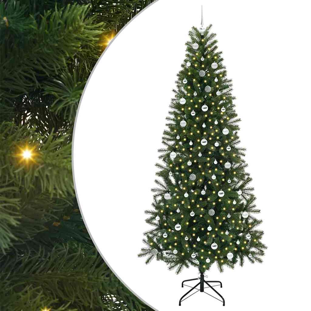 Vidaxl kunstkerstboom met 300 led met standaard groen 240 cm pe en pvc