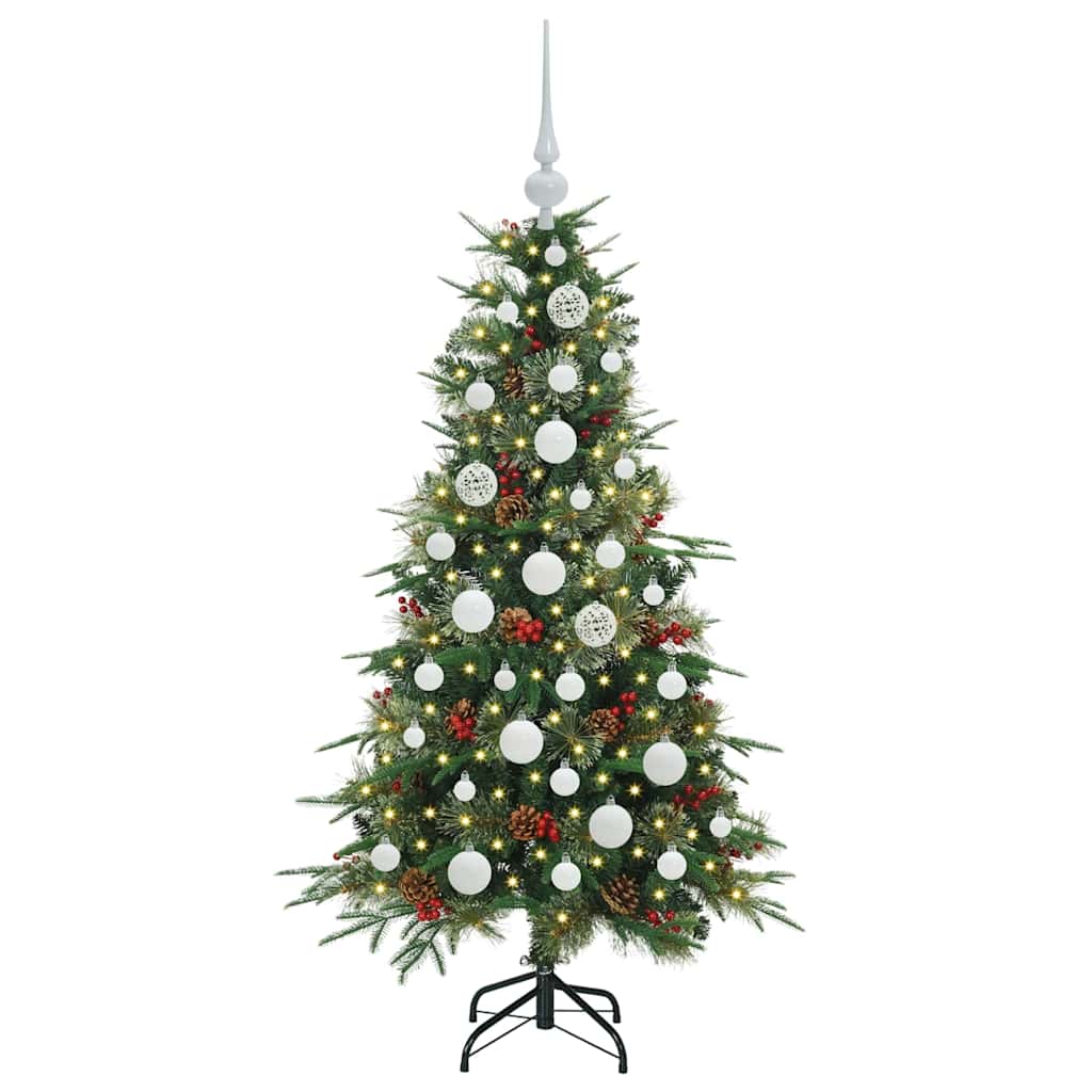 Vidaxl kunstmatige inklapbare kerstboom groen 120 cm pe en pvc