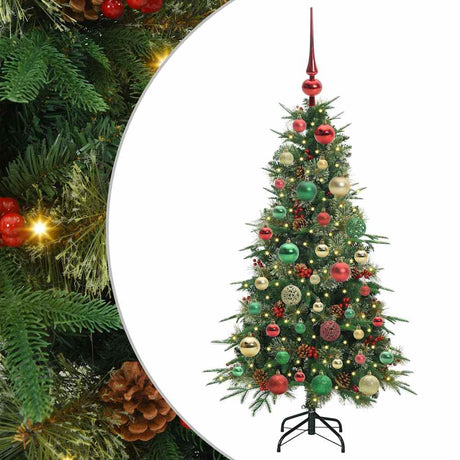 Vidaxl kunstmatige inklapbare kerstboom groen 120 cm pe en pvc
