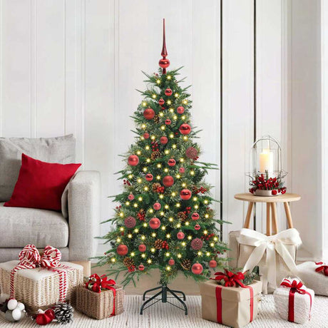 Vidaxl kunstmatige inklapbare kerstboom groen 150 cm pe en pvc