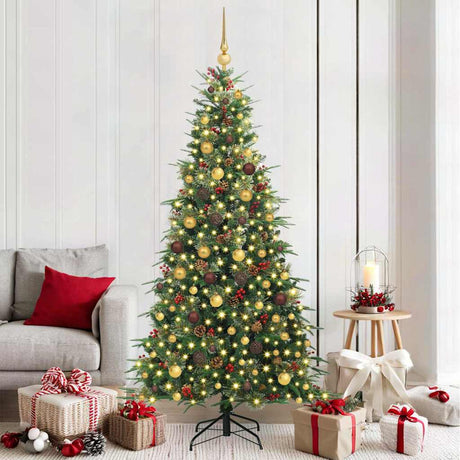 Vidaxl kunstmatige inklapbare kerstboom groen 210 cm pe en pvc