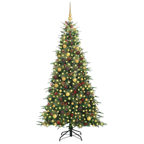 Vidaxl kunstmatige inklapbare kerstboom groen 210 cm pe en pvc