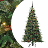 Vidaxl kunstmatige inklapbare kerstboom groen 210 cm pe en pvc