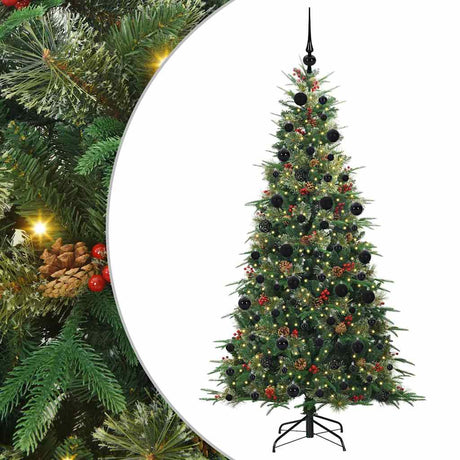 Vidaxl kunstmatige inklapbare kerstboom groen 210 cm pe en pvc