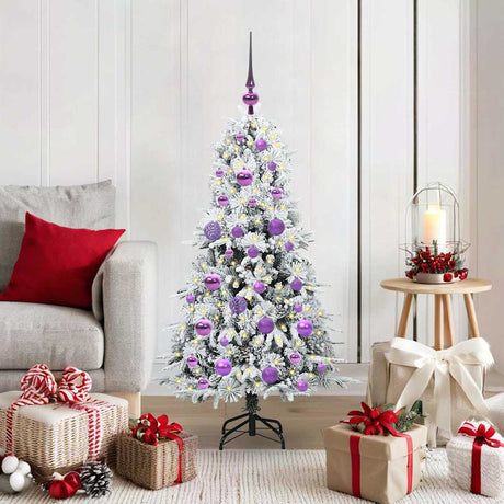 Vidaxl kunstmatige inklapbare kerstboom wit 120 cm pe en pvc