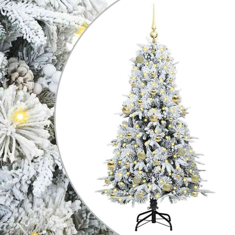 Vidaxl kunstmatige inklapbare kerstboom wit 150 cm pe en pvc