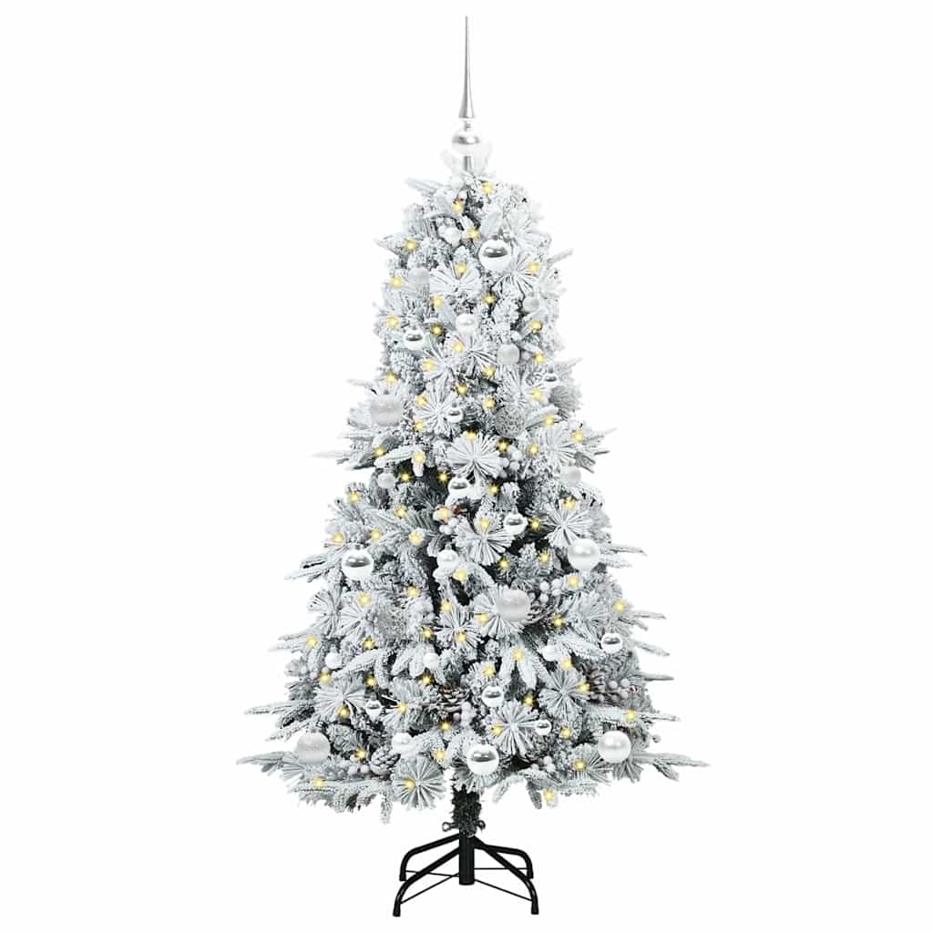Vidaxl kunstmatige inklapbare kerstboom wit 150 cm pe en pvc