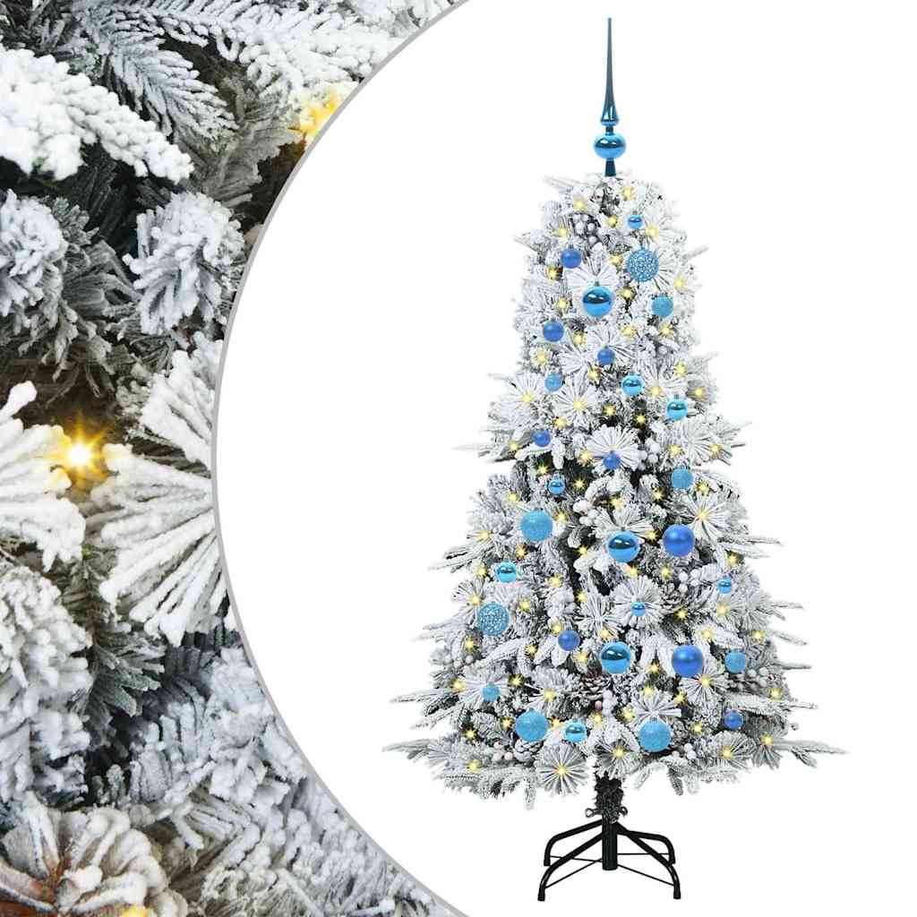 Vidaxl kunstmatige inklapbare kerstboom wit 150 cm pe en pvc